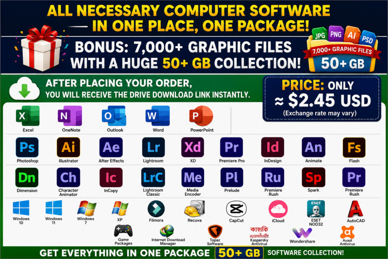 All Essential PC Software in One Package! | PC Software Combo Pack (Lifetime License)