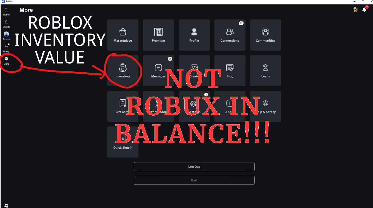 NOT BALANCE ROBLOX 2000 Robux Inventory Value