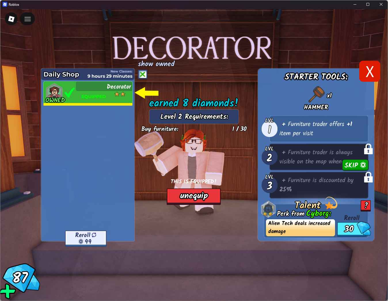 99 Nights in the Forest decorator 87 gems Inventory value 4458 Offsale items 143 SCREENSHOTS AND INVENTORY LINK FULL EMAIL ACCESS