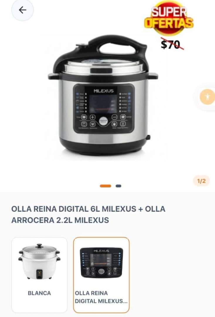 OLLA REINA DIGITAL 6L MILEXUS + OLLA ARROCERA 2.2 L MILEXUS: 6