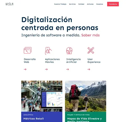 Captura de pantalla del proyecto Visla Landing Page