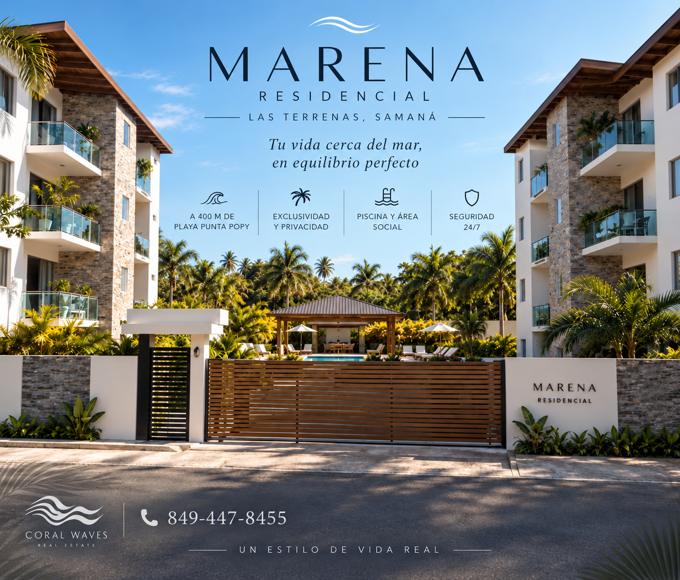 Vue principale de Residencial Marena, propriété à vendre à Playa Punta Popy, Las Terrenas