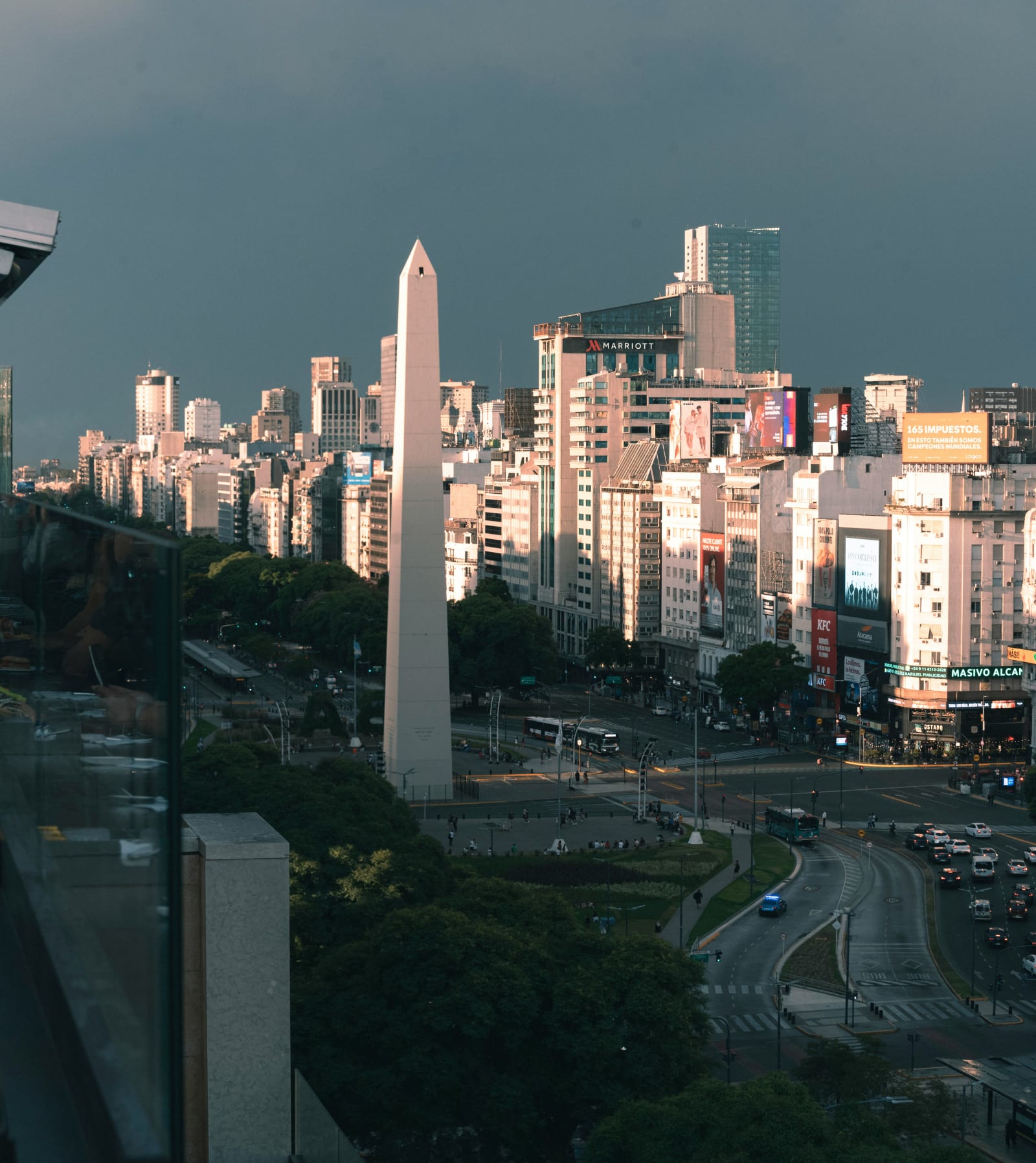 The Obelisco on Avenida 9 de Julio in Buenos Aires, Argentina