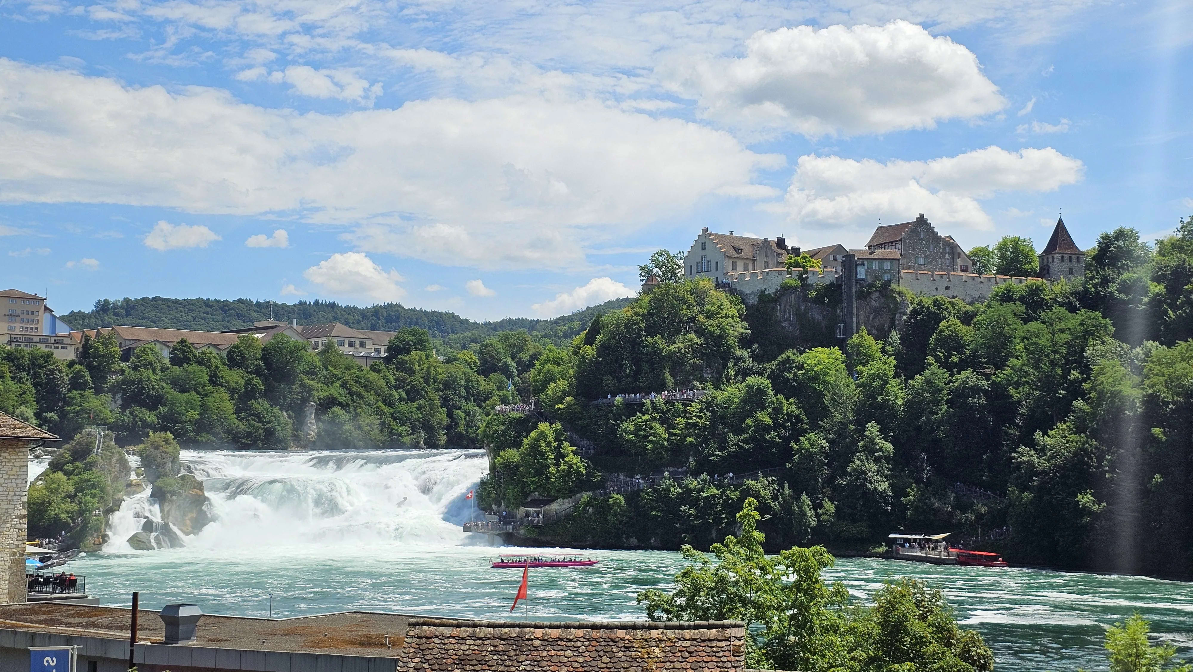Mist rising from the Rhine Falls near Schaffhausen