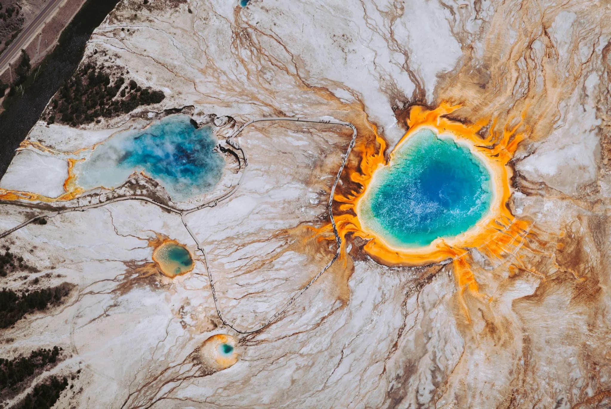 Yellowstone National Park geothermal features and dramatic landscape