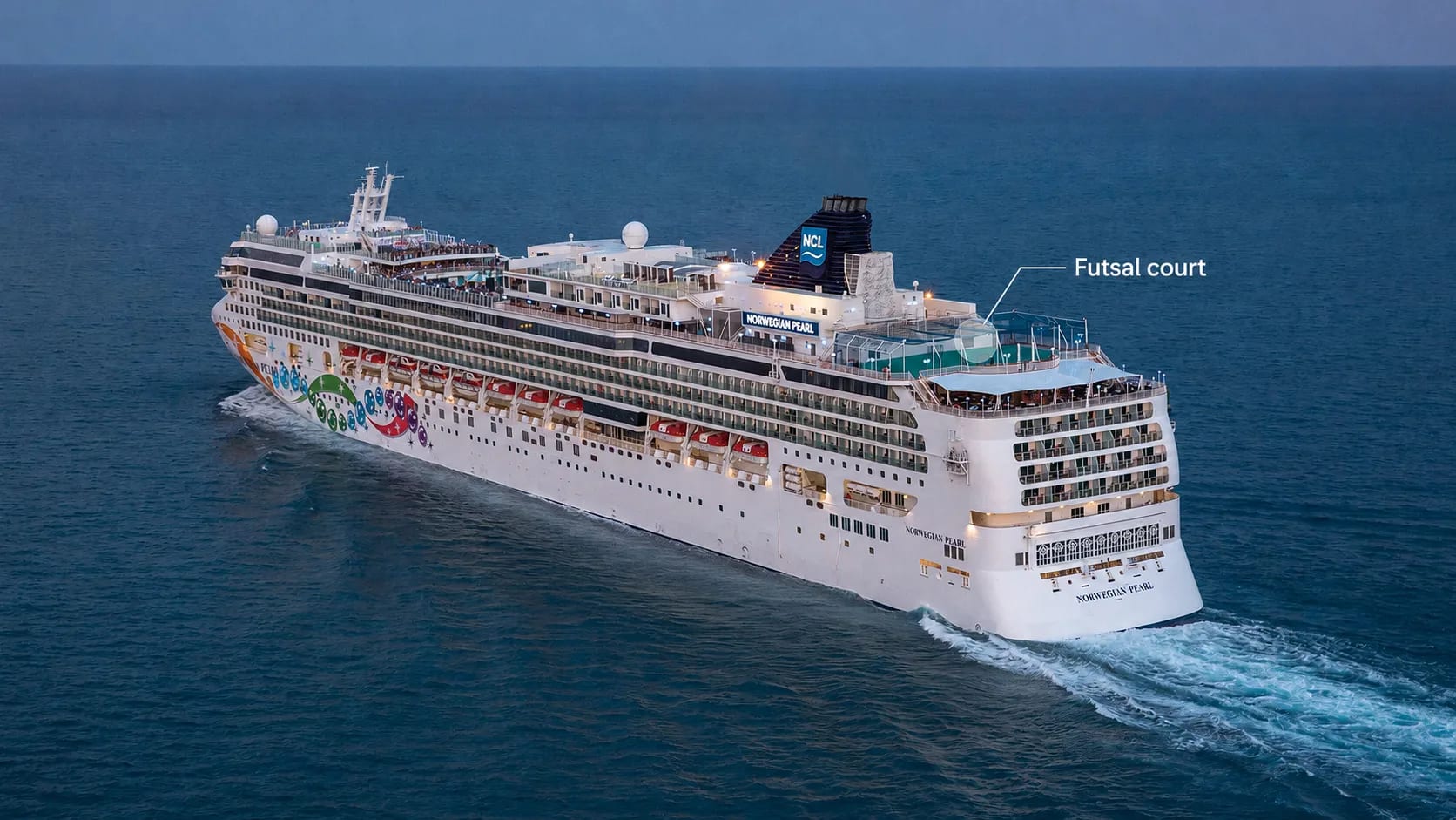 Norwegian Pearl with futsal court callout