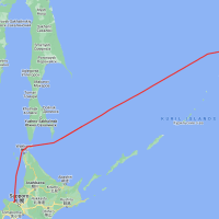 The route travelled so far from Otaru