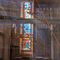 Stained glass inside Dominican Monastery
