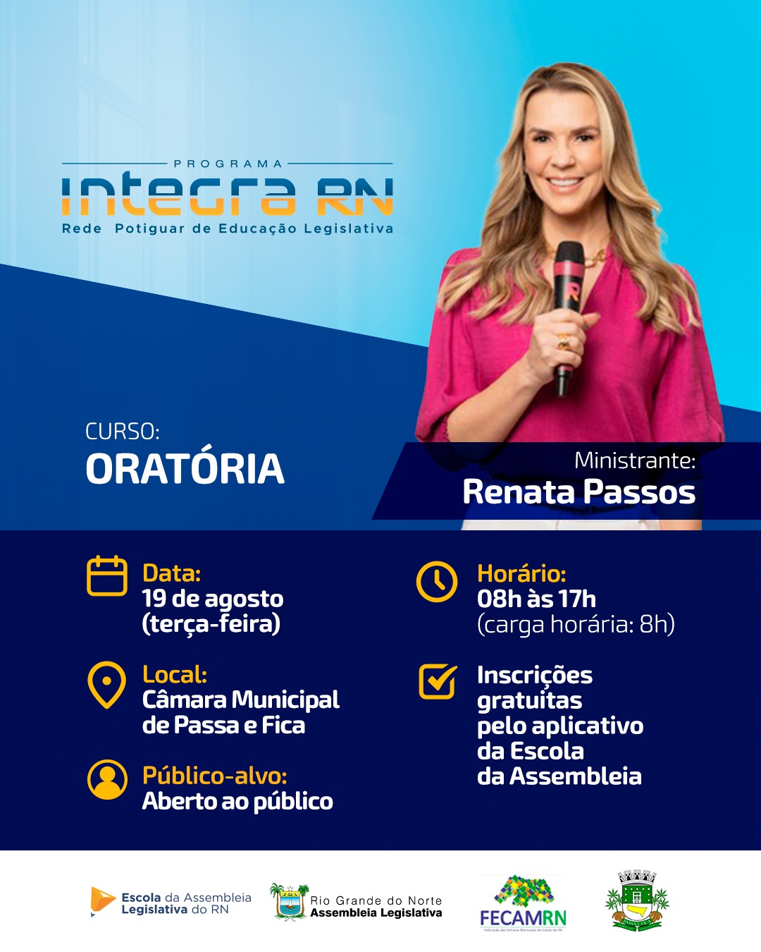 Escola da Assembleia promove curso de oratória para população de Passa e Fica