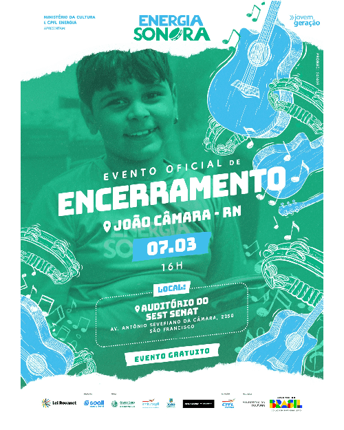 Energia Sonora – Branco realiza evento oficial de encerramento com apresentações gratuitas em João Câmara (RN)