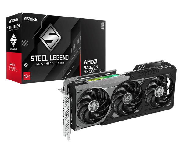 ASRock Radeon RX 9070 XT Steel Legend Dark 16GB