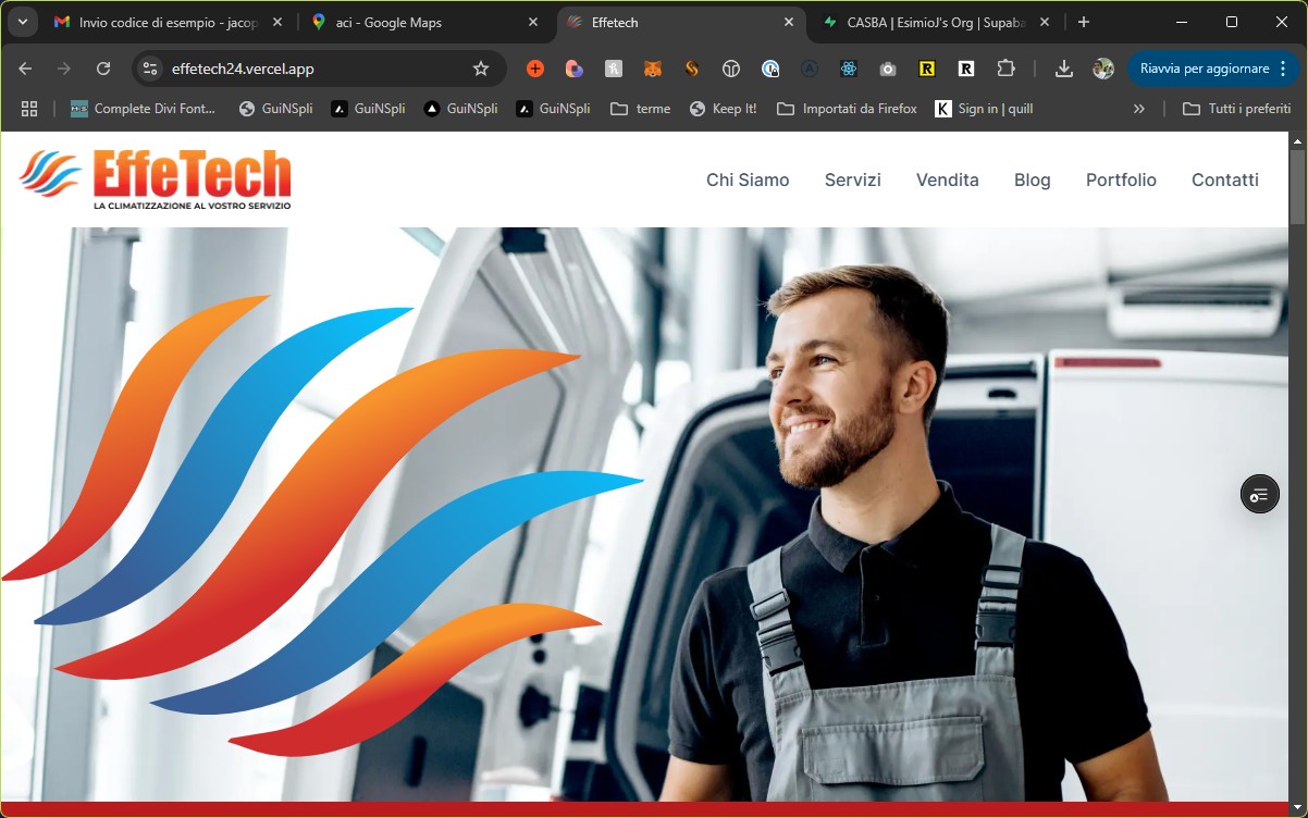 Screenshot del sito EFFA Tech