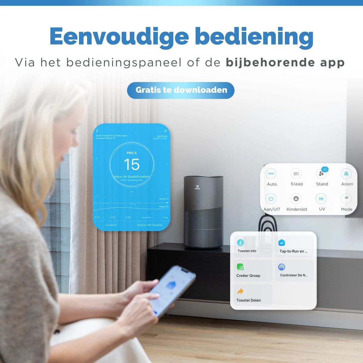 Vibrix PureFlow70 Pro Luchtreiniger - afbeelding 3