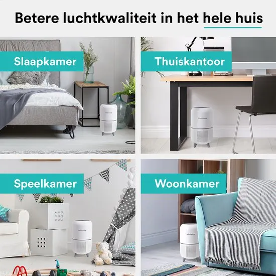 Rolfstone Air Balance - Luchtreiniger / Air Purifier met vervangbaar HEPA 13 filter + koolstoffilter - CADR: 160m3/h. - Werkt tegen huisstofmijt, hooikoorts, allergie, stof, - 3 standen + slaapstand en automatische stand - Luchtkwaliteit indicator - afbeelding 5