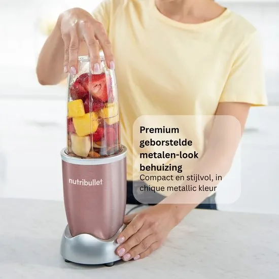 Nutribullet Pro Blender - 900 Watt - Incl. Mixing Accessoires - Incl. 700 ml Tritan Drinkbeker en Drinkring- BPA- en BPS-vrij - Rose - Roze - afbeelding 5