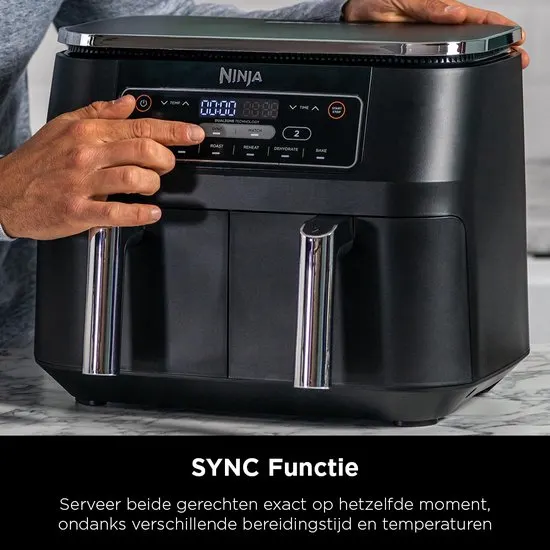 Ninja Foodi AF300EU Dubbele Airfryer XXL - Dubbele Mand - 7.6 Liter - Dual Zone Technologie - afbeelding 3