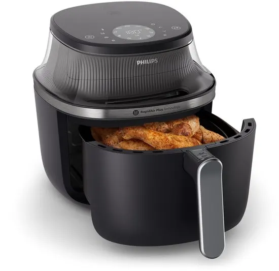 Philips 3000 Series Airfryer - NA321/00 - Kijkvenster - RapidAir Plus - 4.2L - Tot 4 Personen - Zwart - afbeelding 3