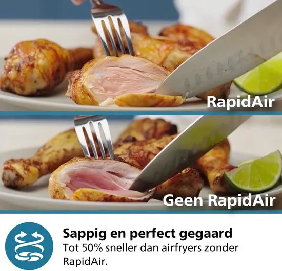 Philips 3000 Series Airfryer - NA321/00 - Kijkvenster - RapidAir Plus - 4.2L - Tot 4 Personen - Zwart - afbeelding 5