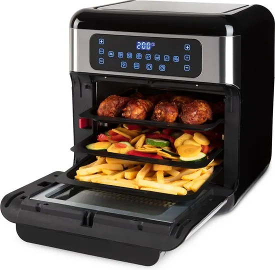 Inventum GF1200HLD - Airfryer oven - Hetelucht friteuse - 12 liter - 8 programma's - 5 accessoires - PFAS vrij - 80 tot 200 graden - 1500 watt - Zwart/RVS - afbeelding 5