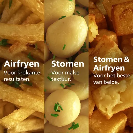 Philips 5000 Series Dual Basket Airfryer - NA551/00 - Stoomfunctie - Dubbele Mand - 9L - Tot 6 Personen - afbeelding 5