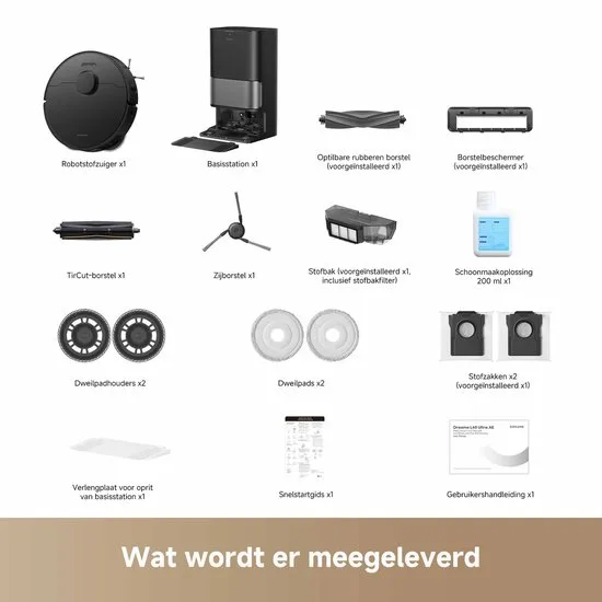 Dreame L40 Ultra AE – Zelfreinigende Robotstofzuiger met Warmwater Dweilsysteem, 19.000 Pa Zuigkracht & Automatisch Leegstation - Zwart - afbeelding 5