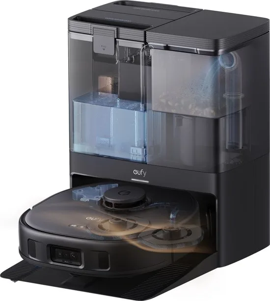 eufy X10 Pro Omni - Complete Robotstofzuiger met dweil en Vervangingssets - Robot Vacuum 8000 Pa zuigkracht - Tapijt detectie AI-obstakel vermijding - Wast en droogt de dwei - Automatisch legen en vullen - afbeelding 4