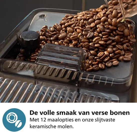 Philips 2200 Series - Espressomachine - 2 Soorten Koffie & Heet water - Melkopschuimer voor Cappuccino - Keramische molen - Volautomatisch - Zwart - EP2220/10 - afbeelding 5