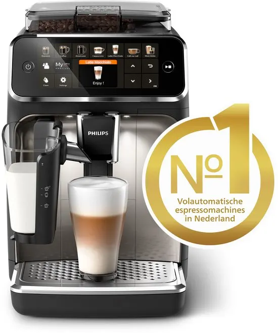 Philips 5400 Series - Espressomachine - 12 Verschillende Dranken - LatteGo Melksysteem - Keramische molen - AquaClean Filter - Volautomatisch - Zwart & Zilver- EP5447/90 - afbeelding 3