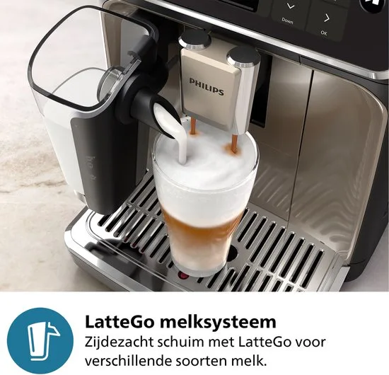 Philips 5400 Series - Espressomachine - 12 Verschillende Dranken - LatteGo Melksysteem - Keramische molen - AquaClean Filter - Volautomatisch - Zwart & Zilver- EP5447/90 - afbeelding 5