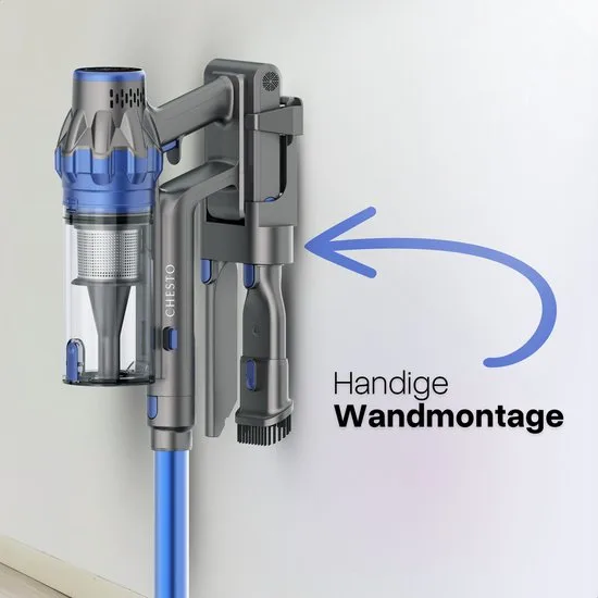 Chesto T1 Steelstofzuiger Draadloos 400W – 35.000 Pa – Ultralicht – LED-zuigmond – 3 Opzetstukken - afbeelding 2