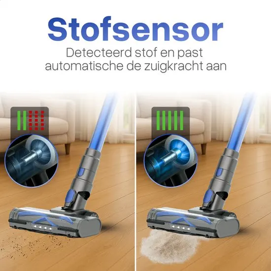 Chesto T1 Steelstofzuiger Draadloos 400W – 35.000 Pa – Ultralicht – LED-zuigmond – 3 Opzetstukken - afbeelding 4