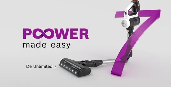 Bosch Unlimited 7 – Steelstofzuiger Draadloos 220W – Draadloze Stofzuiger – Op Accu – Zonder Zak – BBS711W - afbeelding 2