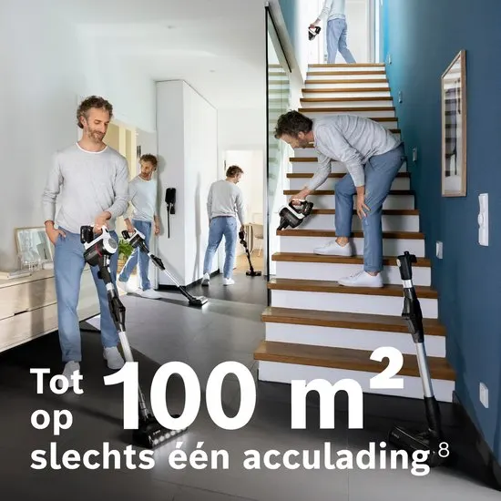 Bosch Unlimited 7 – Steelstofzuiger Draadloos 220W – Draadloze Stofzuiger – Op Accu – Zonder Zak – BBS711W - afbeelding 4