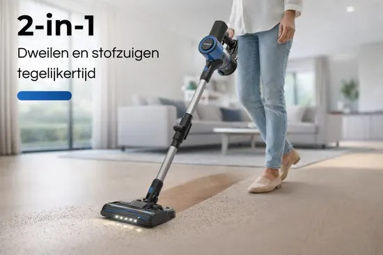 MYBOT E6 Advanced - Steelstofzuiger met Dweilfunctie - 250W - 20Kpa - 3 Zuigniveaus - Vacuum Cleaner - Steelstofzuiger Draadloos - Zonder Zak - Op Accu - Kruimeldief - afbeelding 5