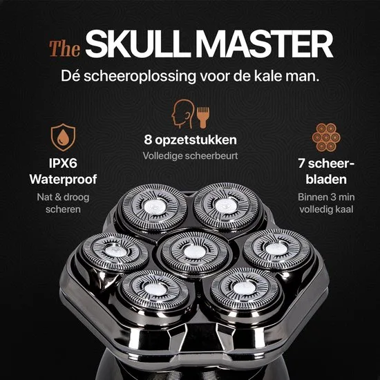 Scheerapparaat Mannen 8-in-1 – Skull Master Pro - Hoofd Scheerapparaten – Head Shaver - Elektrische Shaver - Brothers in Style - afbeelding 3
