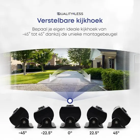 Quality4Less™ - Slimme Draadloze Video Deurbel met camera - 3MP Ultra HD - Wifi deurbel - Zonder abonnement - (T-ring geluid) - Incl. draadloze gong en 32GB SD-Kaart - Zwart - afbeelding 5