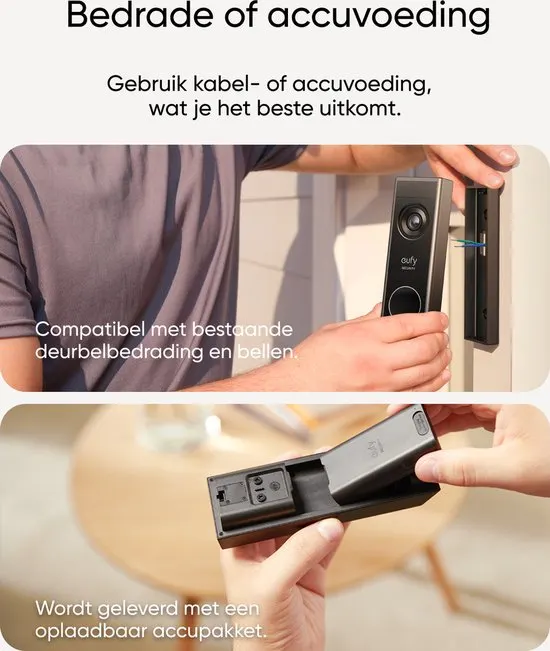 eufy Security E340 Video Deurbel – Video Doorbell - Dual-Cam technologie, 2K Full HD-resolutie, kleur nachtzicht, AI-pakketdetectie, geen maandelijkse kosten, draadloze installatie, compatibel met Alexa en Google Assistant - afbeelding 3