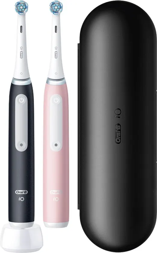 Oral-B iO 3 Elektrische Tandenborstel - Duo Zwart en Roze - inclusief Reisetui - afbeelding 3