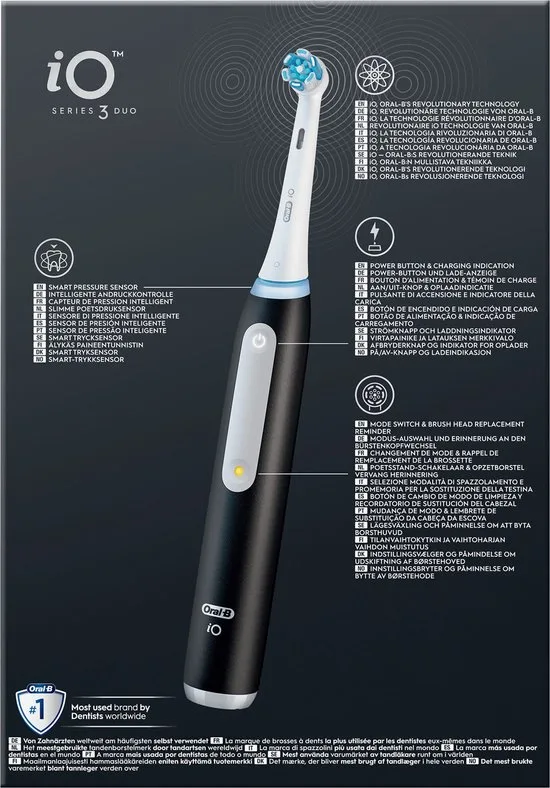 Oral-B iO 3 Elektrische Tandenborstel - Duo Zwart en Roze - inclusief Reisetui - afbeelding 4