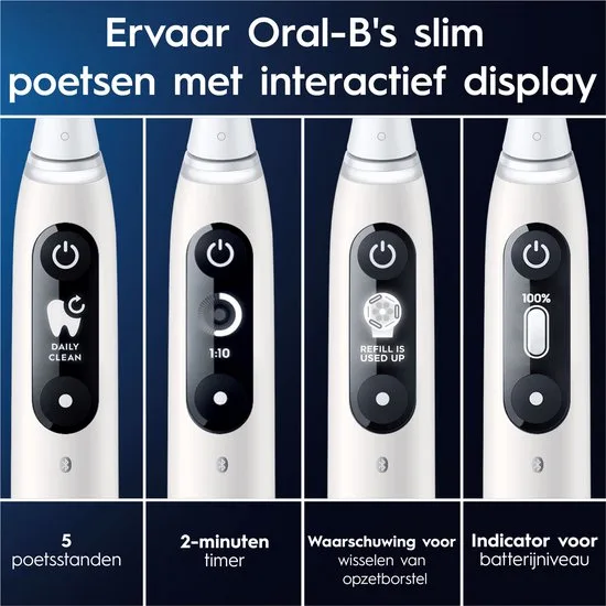Oral-B iO 6N Elektrische Tandenborstel - Wit - inclusief Reisetui, Opzetborstelhouder en extra Opzetborstel - afbeelding 5