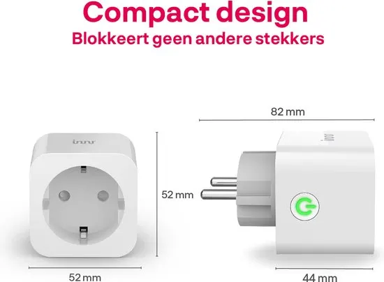 Innr slimme stekker - Zigbee - werkt met Philips Hue* & Google Home - smart plug met energiemeter - smartplug - 4 stuks - afbeelding 2