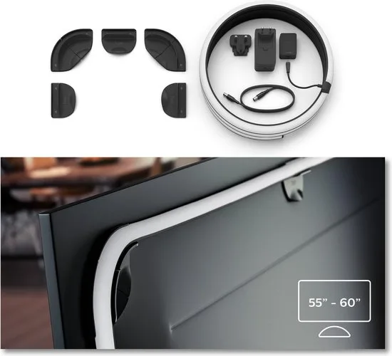 Philips Hue Entertainment Belevingspakket Voor 55 Inch Beeldscherm - Wit en Gekleurd Licht - Incl. 1 Hue HDMI Sync Box 8k (gen-2), 1 Hue LED Strip 55 Inch - Hue White and Color Ambiance Gradient - afbeelding 4