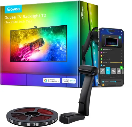 Govee TV Backlight T2 75–85 inch - tv led strip - RGBIC - app-bediening - Alexa/Google - afbeelding 4