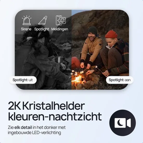 Protectly® Beveiligingscamera Draadloos Buiten – 2K HD 3MP - Bewakingscamera Voor Buiten - Buitencamera - Buiten Camera Met Nachtzicht - Security Camera - Oplaadbaar - Met WiFi en APP - Incl. 64GB SD - Zonnepaneel Optioneel - Zwart - afbeelding 5