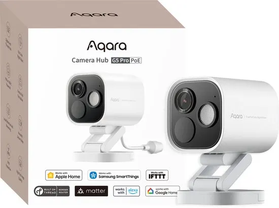 Aqara Camera Hub G5 Pro - Wit - 2K Outdoor Beveiligingscamera - Wi-Fi Dual-Band – Nachtzicht - Matter & Zigbee Hub - afbeelding 4