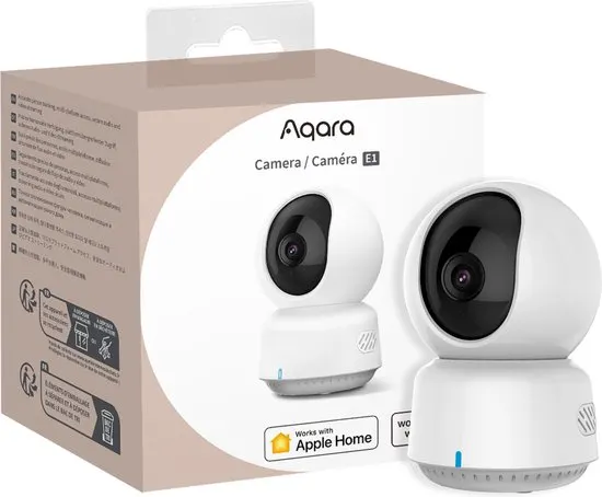 Aqara Camera E1 - Wit - Slimme Beveiligingscamera 2K met Pan-Tilt - Werkt met Apple Home en Alexa