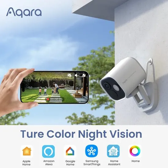 Aqara Camera Hub G5 Pro - Grijs - 2K Outdoor Beveiligingscamera - PoE - Nachtzicht - Matter & Zigbee Hub - afbeelding 5