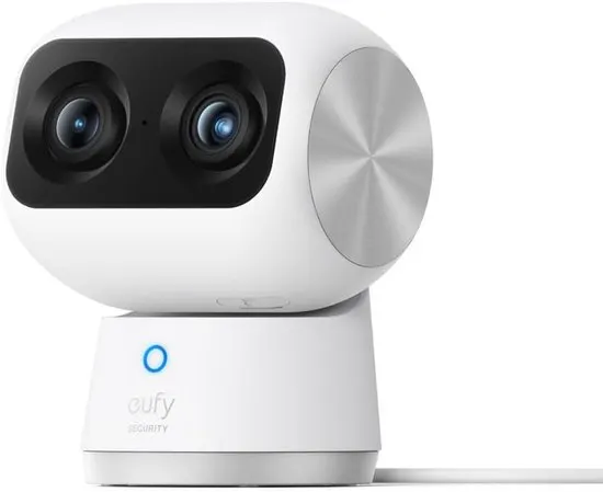 eufy Security S350 Binnencamera – Indoorcam - Huisdiercamera met app - Petcam, 4K UHD-resolutie, Dual-Cam met 8× hybride zoom, 360° pan en tilt, AI-tracking, compatibel met Alexa en Google Assistant