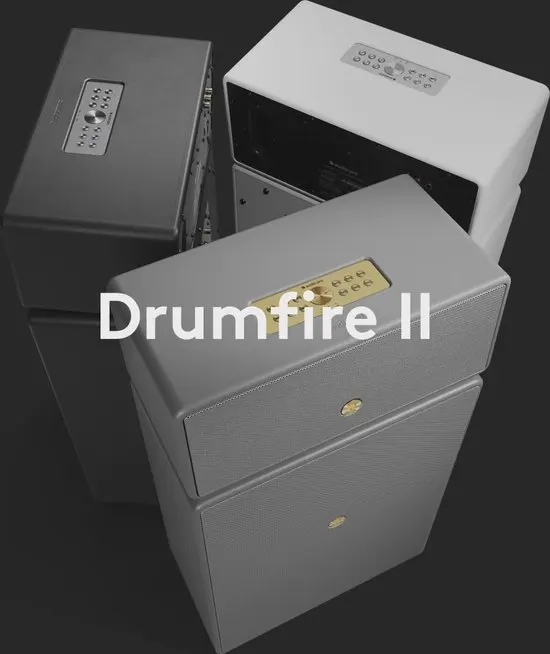 Audio Pro Drumfire D-2 Smart Multiroom Actieve Luidspreker – 2x20W + 60W Klasse D – Krachtig Stereo Geluid & Rijke Basweergave – Wifi, Bluetooth & AirPlay 2 – Zwart - afbeelding 2