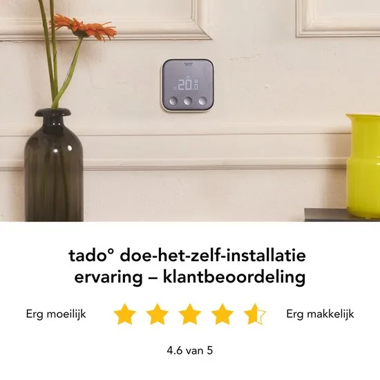 tado° Slimme Thermostaat X - Starterskit - Smart Thermostaat - incl. Matter Bridge - werkt met Google Home, Alexa & Apple Homekit - Bedrade variant - Zwart/Wit - afbeelding 3